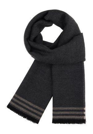 BOGGI MILANO HERRINGBONE WOOL SCARF HERRINGBONE WOOL SCARF - Halsduk - black