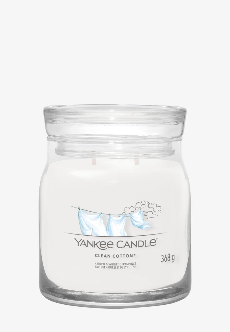 Yankee Candle SIGNATURE MEDIUM JAR CLEAN COTTON - Doftljus - white