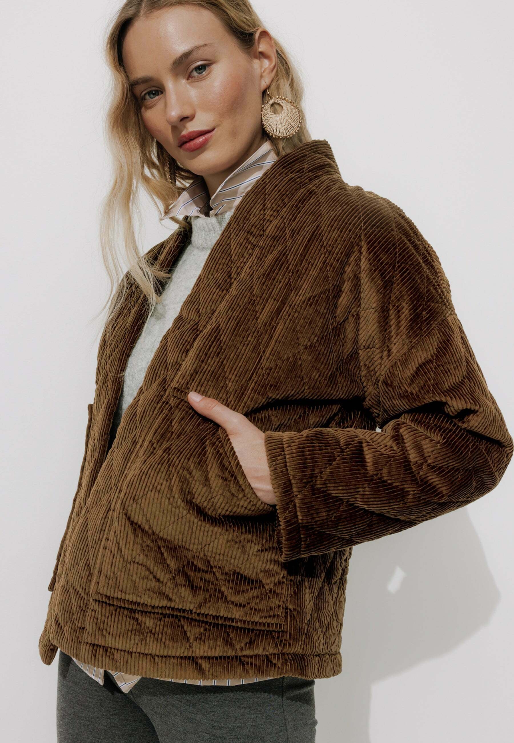 Denim Promod Veste Kaki Promod Veste Intersaison Femme Veste