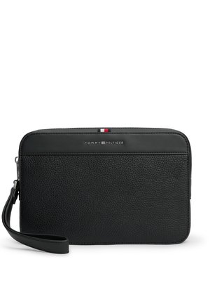 Tommy Hilfiger, METAL LOGO TEXTURED POUCH - несесер за тоалетни принадлежности - black