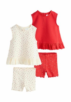 REGULAR FIT - SET 2 PACK - Top - red/white
