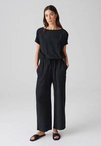 OPUS - MID RISE CROPPED WIDE FIT - Jumpsuit - black Thumbnail Image 1