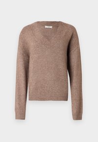 JDYSILJA V NECK BOXY PULLOVER - Pulover - fossil melange