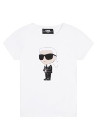 KARL LAGERFELD KIDS SHORT SLEEVES - Triko s potiskem - white