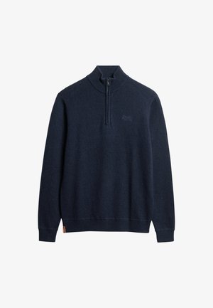 Superdry & Co, ESSENTIAL EMBROIDERED HALF ZIP - Jumper - navy marl