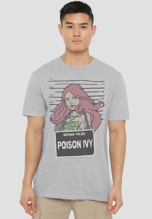 Cotton Soul, BATMAN THE POISON IVY MUGSHOT - Print T-shirt - mottled light grey