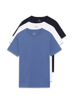 3-PACK - Základné tričko - white navy blue horizon