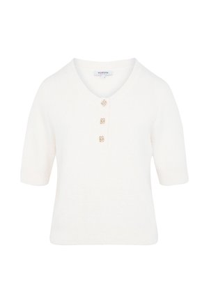 Morgan, MORGAN MORGAN SHORT-SLEEVE SWEATER - T-shirt con stampa - ivoire