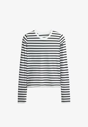 OYSHO, STRIPED LONG-SLEEVE TECHNICAL T-SHIRT - Maglietta a manica lunga - black