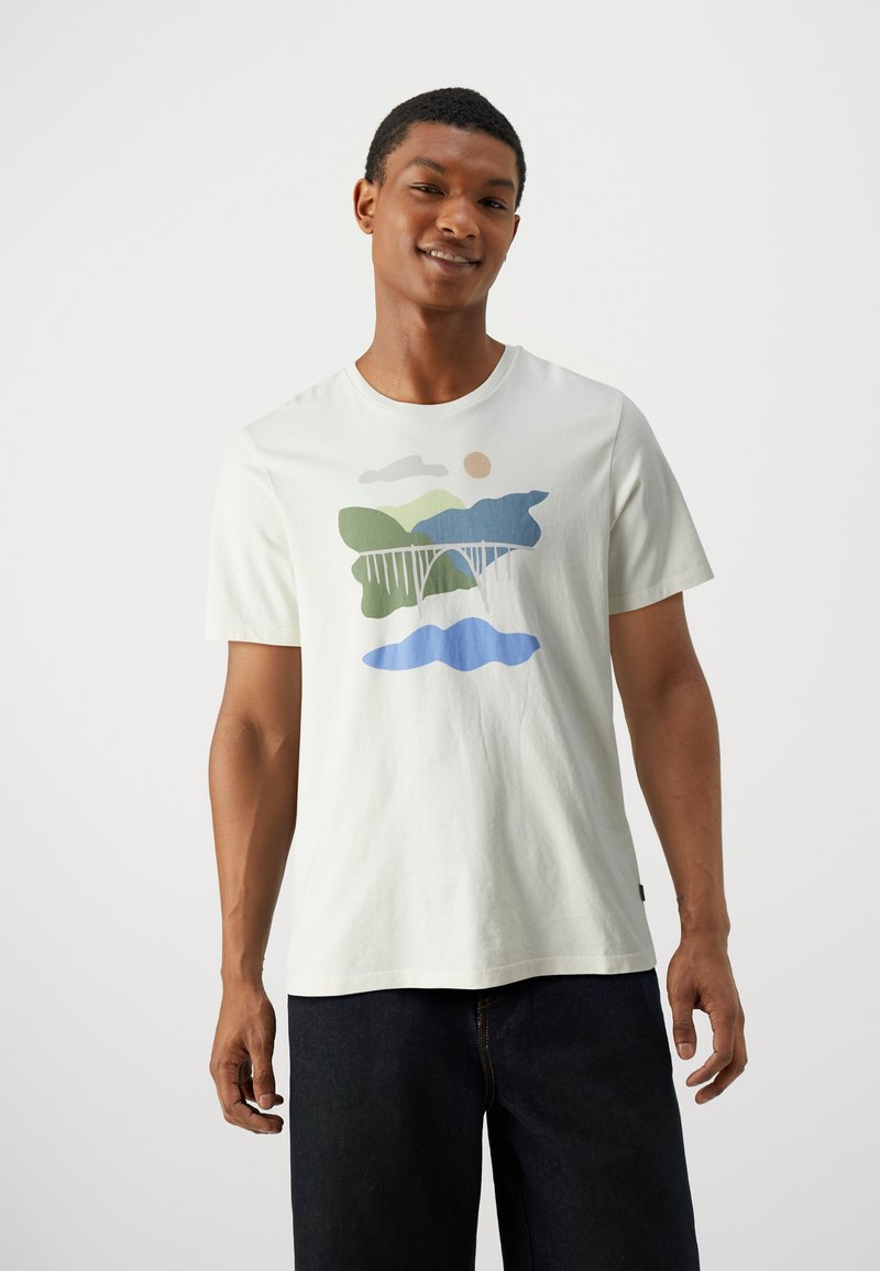 DOCKERS - LOGO TEE UNISEX - Apdrukāts T-krekls - bixby bridge egret/multi, Palielināt