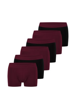 6 PACK - Boxer Briefs - dunkelrot/schwarz