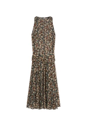 Massimo Dutti, V-NECK STITCHED MIDI DRESS 06615100 - Maxikjoler - black