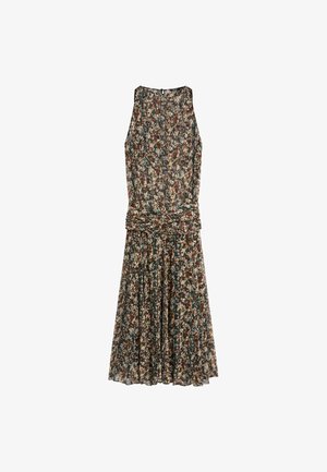 Massimo Dutti, V-NECK STITCHED MIDI DRESS 06615100 - Maxikjoler - black