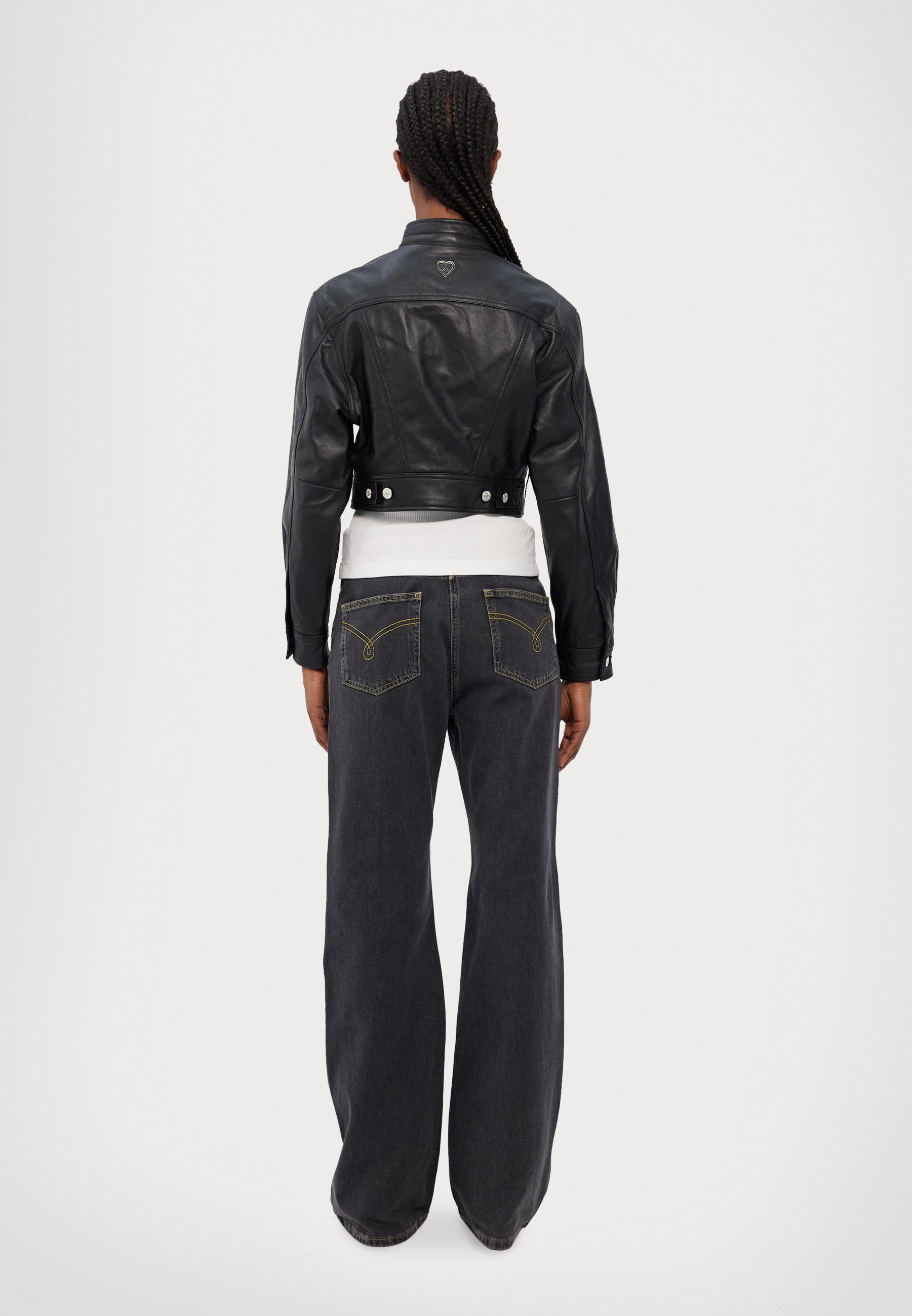 【専用】MOSCHINO leather short jacket MOSCHINO JEANS Leather jacket - nero/black - Zalando.co.uk