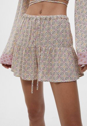 PRINTED - Áčková sukně - beige