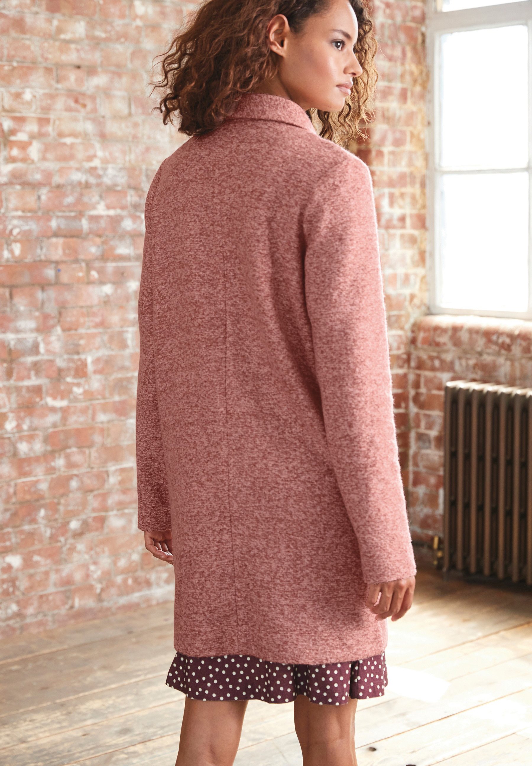next pink boucle coat