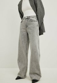 NA-KD MIT HOHER TAILLE - Wide leg - light grey