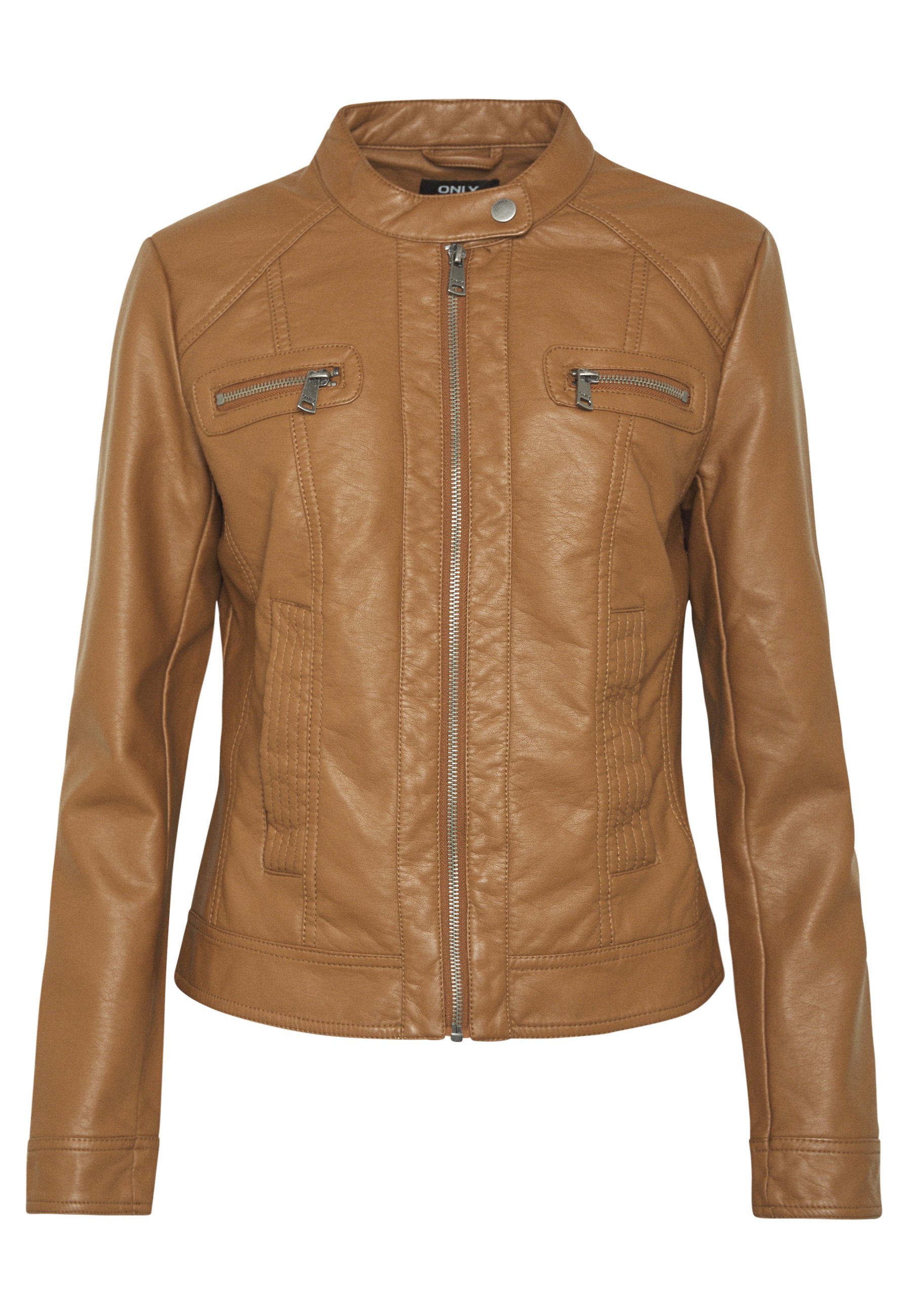 petite tan leather jacket