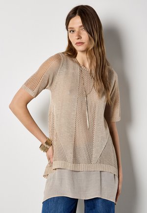 LAYERED - T-shirt print - stone