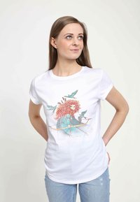 Henry Tiger BRAVE MERIDA SKETCH - Triko s potiskem - white