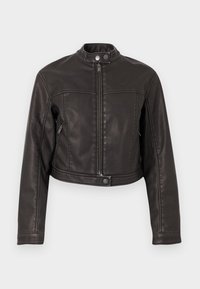 SHORT JACKET - Veste en similicuir - offblack