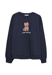 EMBROIDERED DOG  - Sweatshirt - mottled dark blue