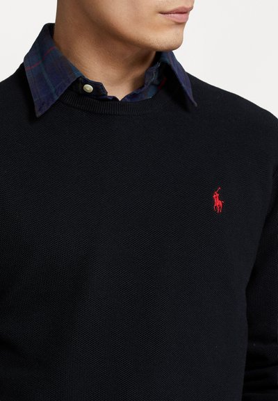 Polo Ralph Lauren KNIT COTTON CREWNECK SWEATER - Pulover - black