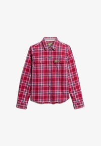 Unselected, berry red check