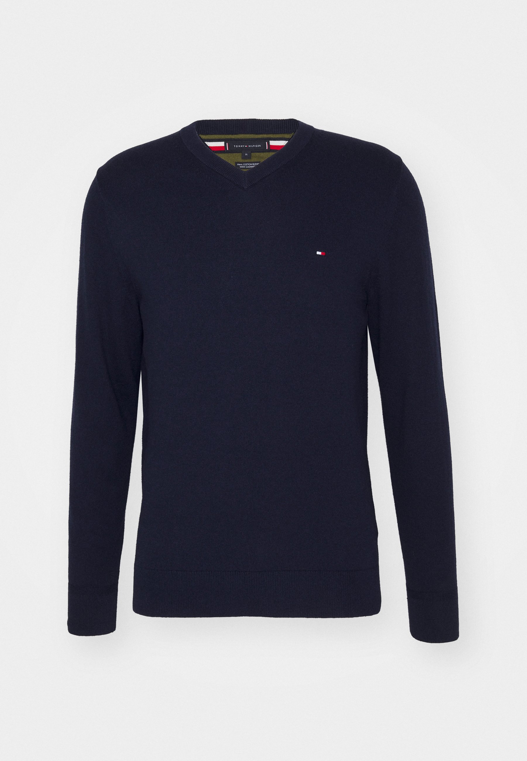 Tommy Hilfiger PIMA ORG CTN CASHMERE V NECK Jumper desert sky