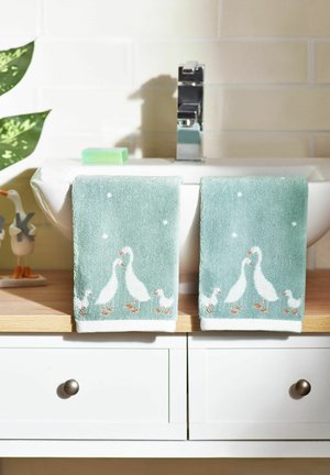 Next, SET OF 2  GEESE FACE CLOTHS UNISEX PACK - Towel - teal blue