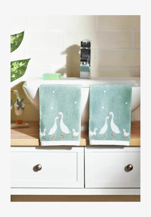 Next, SET OF 2 GEESE FACE CLOTHS UNISEX - Towel - teal blue