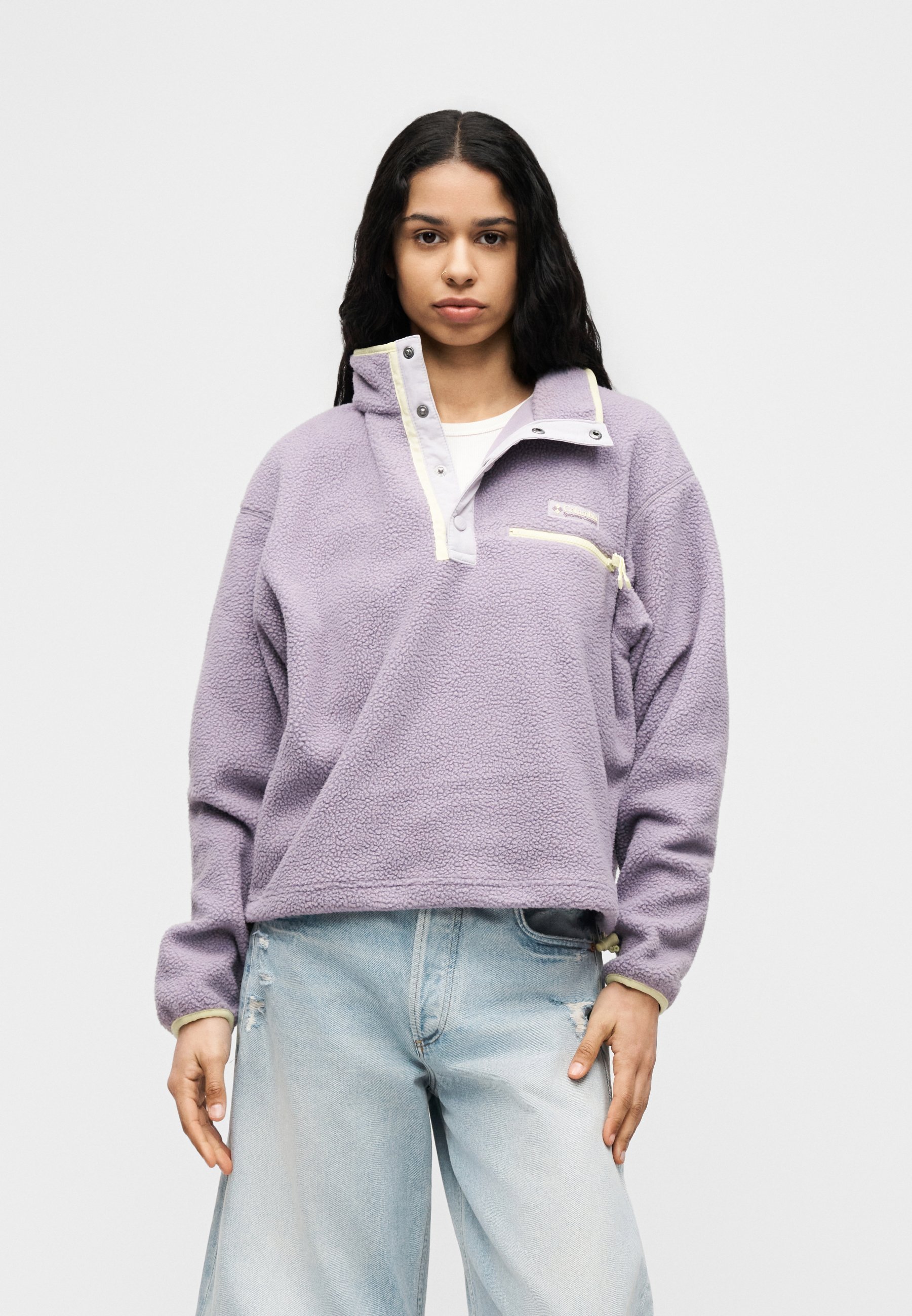Columbia HELVETIA CROPPED HALF SNAP - Fleece trui - shale purple