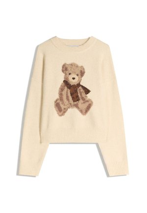 PRINTED - Svetrík - beige