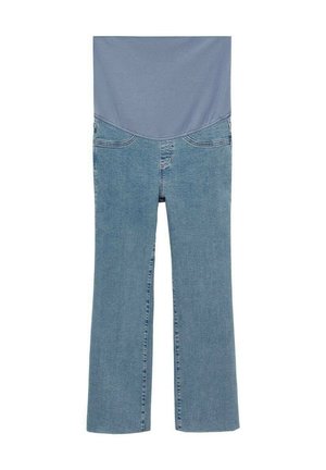 Lyseblå denimjeans med lige ben-design. Har to forlommer, en talje og en glat stofstruktur.