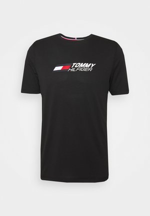 ESSENTIALS TRAINING TEE - Triko s potiskem - black