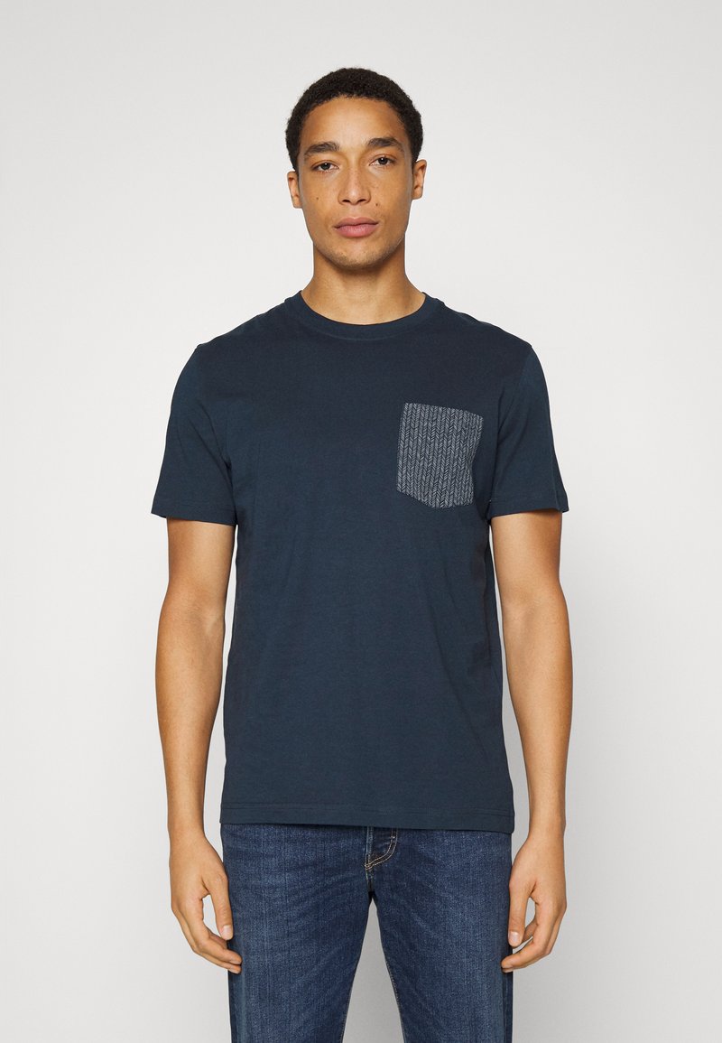 Selected Homme SLHNALE ONECK TEE - T-shirt estampada - navy blazer