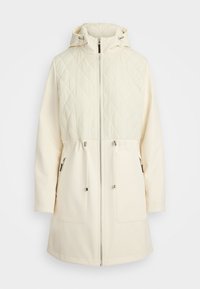 HOODED DIAMOND-QUILTED MOCKNECK JACKET - Parka - cream