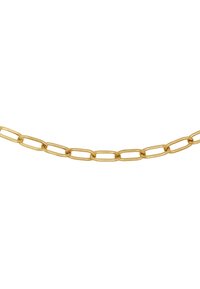 Goldfarbener Metallring mit unregelmäßigen ovalen Gliedern und glatter Oberfläche sowie glänzendem Finish, entworfen für Langlebigkeit und Vielseitigkeit.