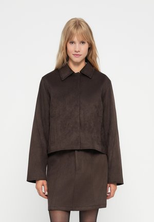 OBJALLIE JACKET - Keinonahkatakki - seal brown