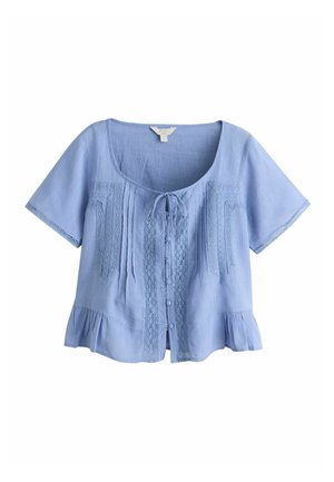 Next, REGULAR FIT - LACE DETAIL SHORT SLEEVE BLOUSE . - Blouse - blue