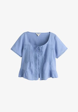 Next, REGULAR FIT - LACE DETAIL SHORT SLEEVE BLOUSE . - Blouse - blue