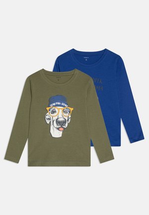 NMMORINDO 2 PACK - T-shirt à manches longues - deep lichen green/surf the web