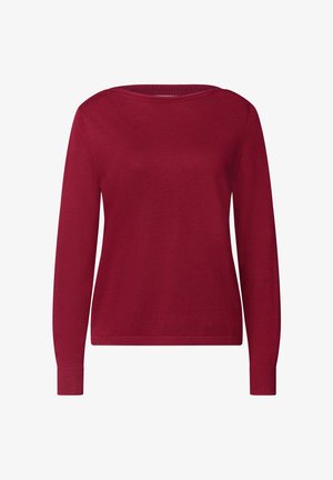 Street One, BASIC SWEATER WITH A BOAT NECK - Strickpullover - inferno red