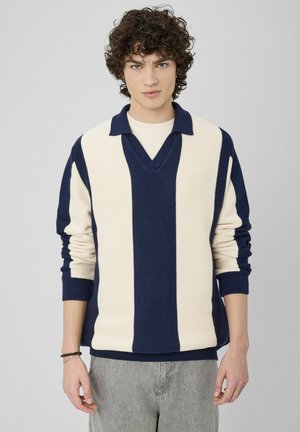 PULL COL - Polo - bleu foncé