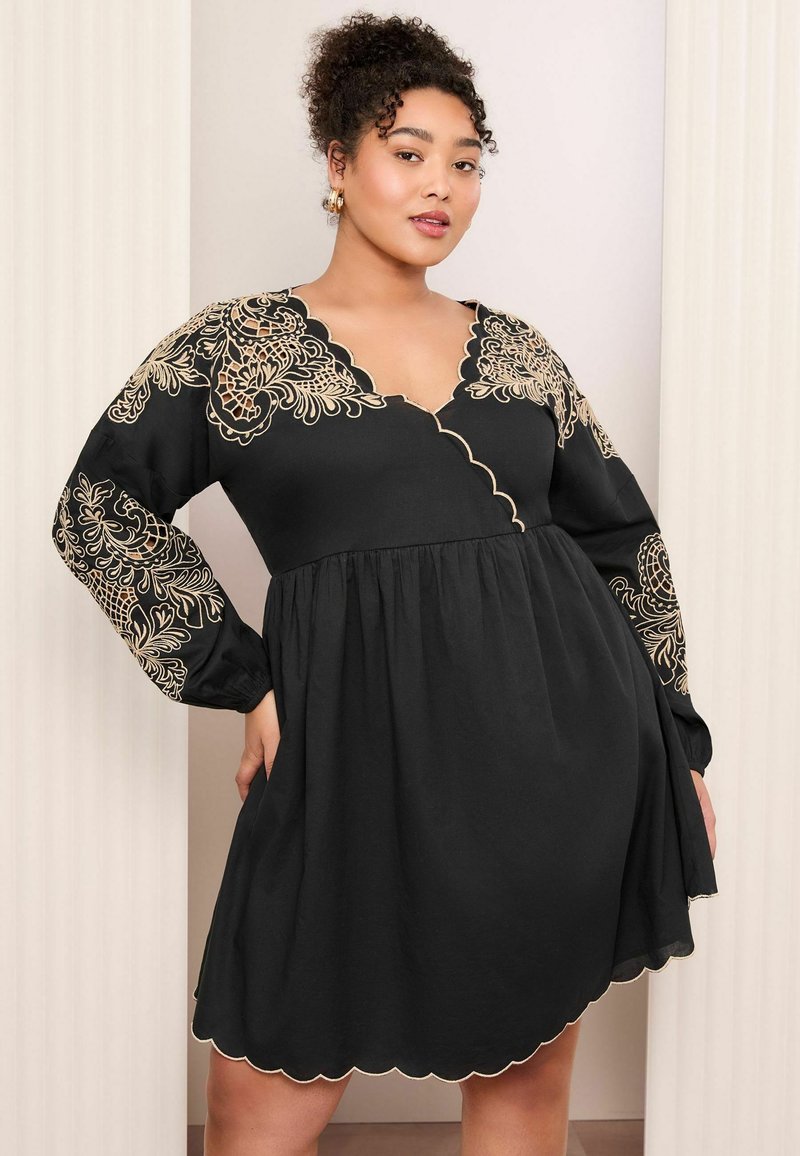sachin and babi light blue dress Calvin Klein Plus Size Embroidered-Skirt Fit & Flare Dress