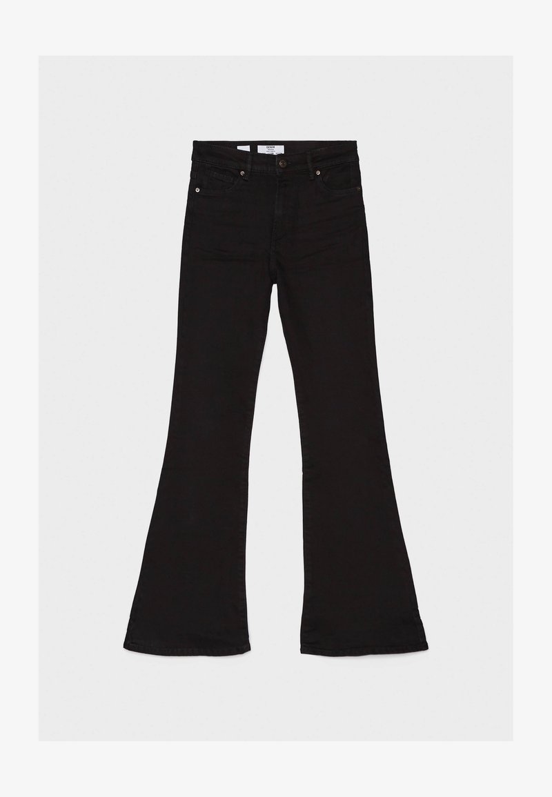 Bershka Mit Schlag Flared Jeans Black Schwarz Zalando De