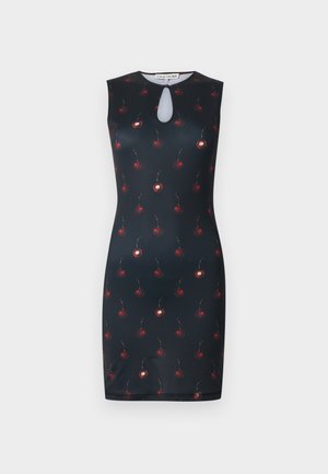 STOCKING KEYHOLE SLEEVELESS DRESS - Džersejové šaty - black