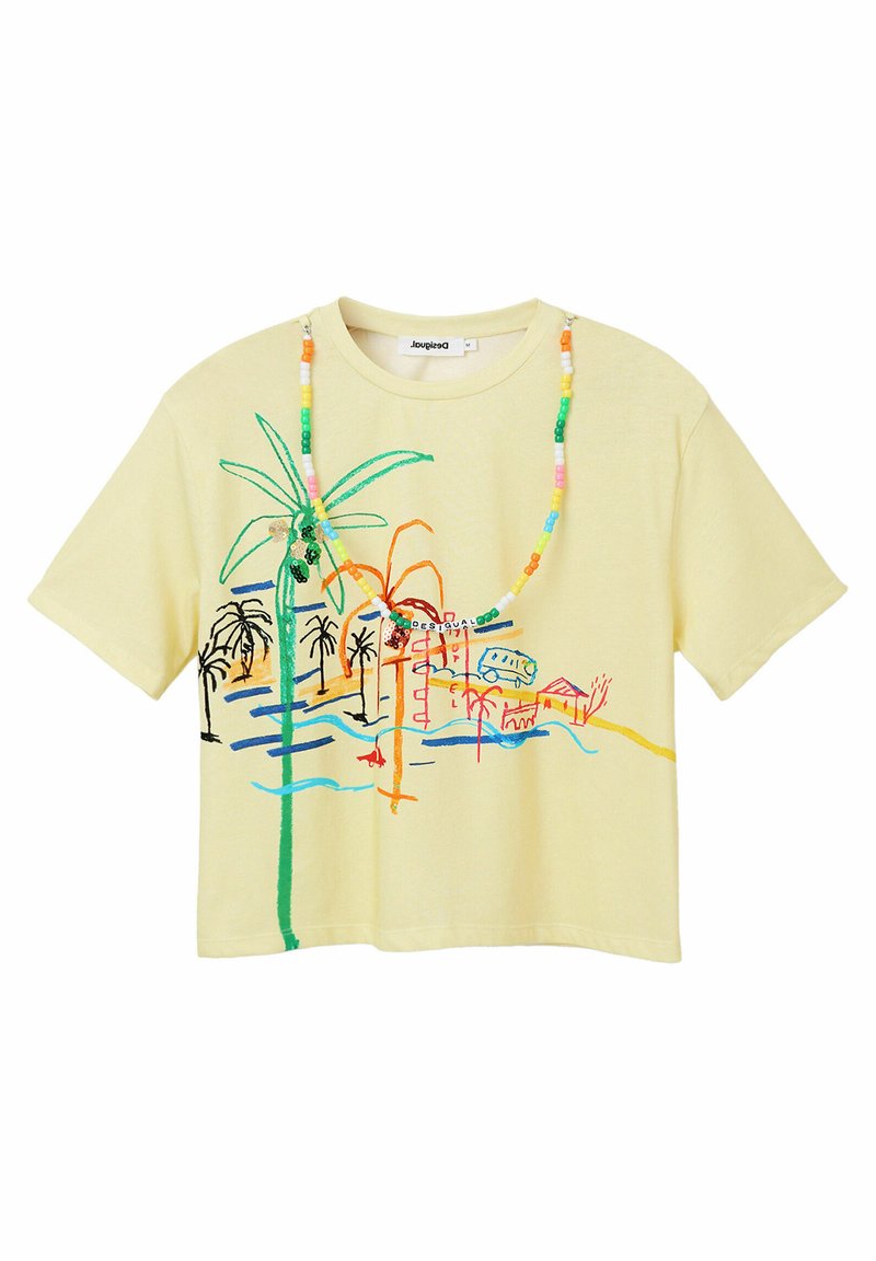 Desigual T-shirt print geel Desigual T-shirt print geel