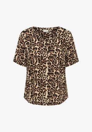 Kaffe Curve, KCAMI SS BLOUSE PRINTED - Bluse - naturel leopard print