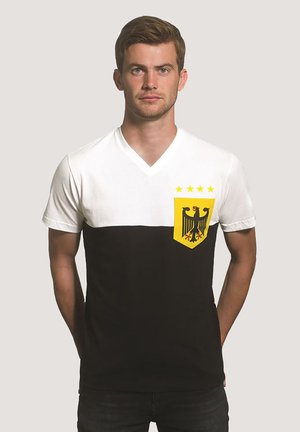 DEUTSCHLAND POCKET V-NECK - Print T-shirt - white black